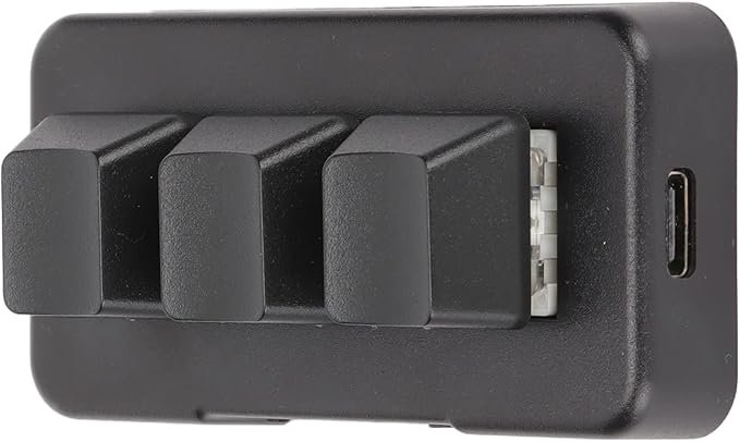 GOWENIC Mini Programmable Keypad, 3 Keys Macro Mechanical Keyboard USB RGB Backlit Gaming Keypad Plug and Play DIY Keypad with USB Data Cable for Universal Computer(Black)