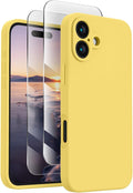 FireNova Designed for iPhone 16 Plus Case, Silicone Upgraded [Camera Protection] Case, Soft Anti-Scratch Microfiber Lining Inside, 6.7 inch, Yellow
