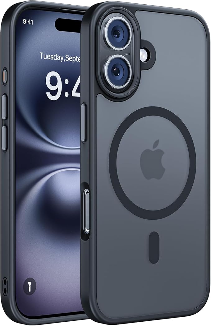 Miracase Magnetic Series for iPhone 16 Case [Compatible with MagSafe] Military-Grade Protection, Anti-Fingerprint, Slim Phone Case for iPhone 16 6.1 inch - Black