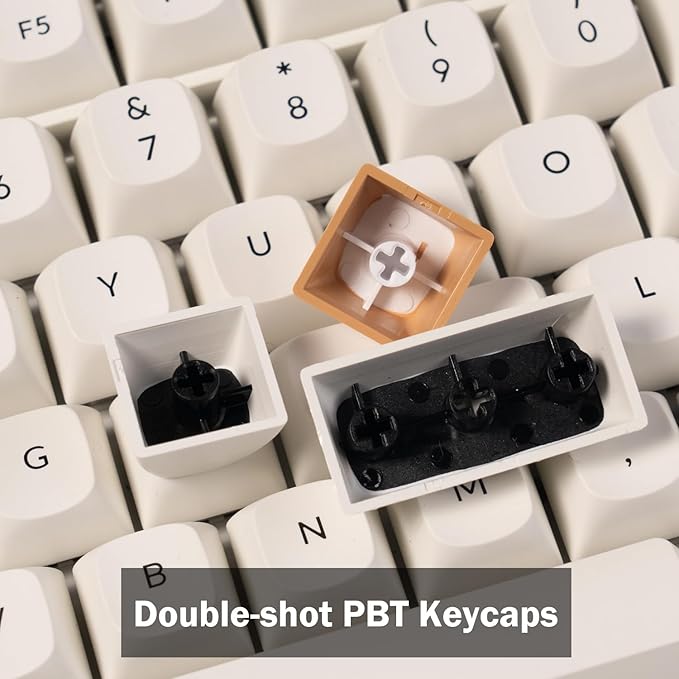 Keychron K10 HE QMK Wireless Gaming Custom Mechanical Keyboard, 2.4 GHz/Bluetooth/Wired Full-Size Hot-Swappable Programmable RGB Backlit Gateron Magnetic Switches for Mac Windows, Wood Frame-White