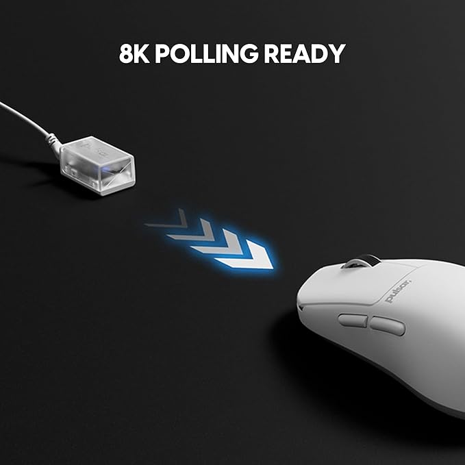 Pulsar Gaming Gears X2N Crazylight Wireless Gaming Mouse, Ultra Lightweight 1.38 oz (39g), Optical Switch, 32000 DPI, 750 IPS, XS-1 Sensor, 8k Compatible (Medium, Uyuni White)
