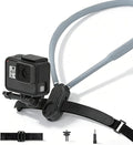 KINGJOY Action Camera Neck Mount, Flexible Silicone POV Neck Holder with Anti-Shake Chest Strap, Quick Release Magnetic Adapter Compatible with Hero 13/12, Action 5/4 & 360 Cameras for Vlogging