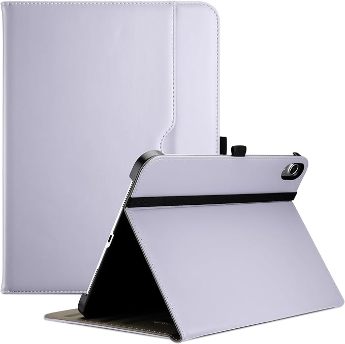 ProCase for iPad A16 11th Generation 11 Inch 2025/iPad 10th Generation Case 10.9 Inch 2022, iPad 11/10 PU Leather Case Business Stand Cover Smart Folio with Hand Strap Front Pocket Pen Loop -Purple