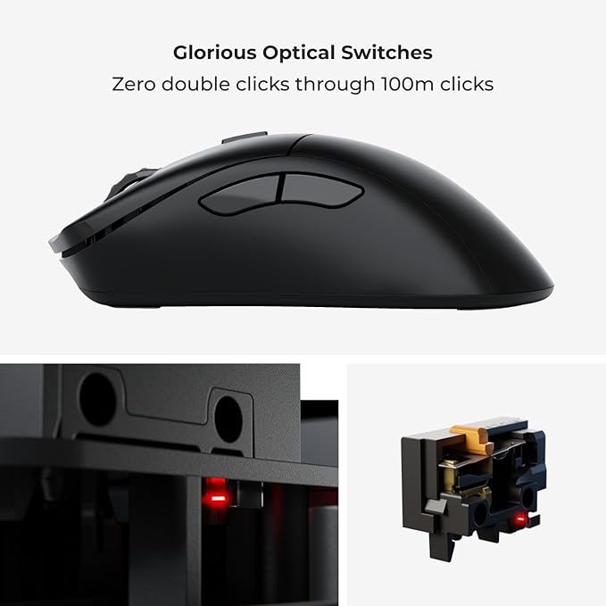 GLORIOUS Gaming Model D 2 PRO Wireless Gaming Mouse - 2.4GHz Wireless 1ms delay, 100M clicks, 60g Ultralight, Long Battery Life, 26K DPI BAMF 2.0 Sensor, Ergonomic, 6 Buttons, PTFE Feet