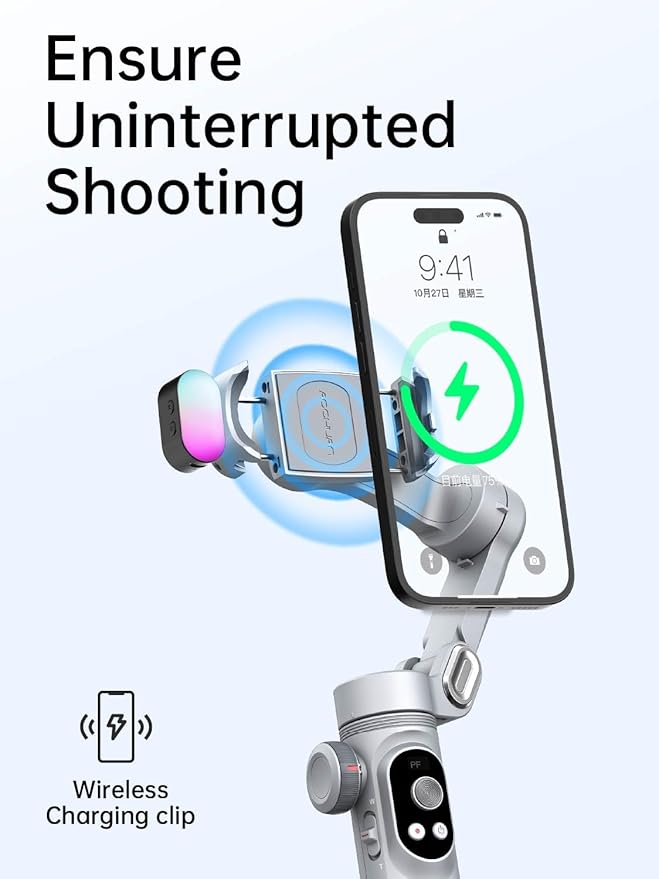 AOCHUAN 3-Axis Gimbal Stabilizer for Smartphone Smart X Pro Kit Gray & T20 Complete Tripod