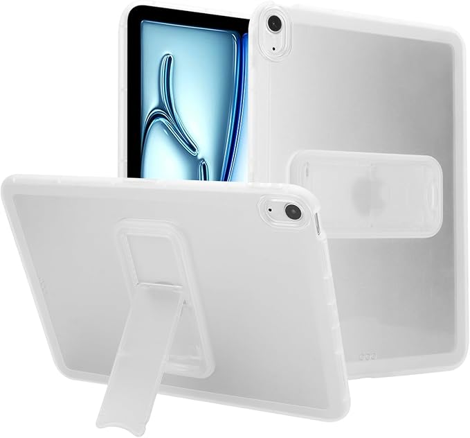 Slim Case for iPad Air 11-inch M4/M3/M2 (2026/2025/2024), Built-in Kickstand Non-Slip Shockproof Rugged Protective for Women Men, Clear