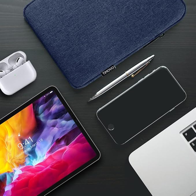 TiMOVO 9-11" Tablet Sleeve Bag for iPad 11-inch A16 2025, iPad 10.9"/10.2"| Air 11 Inch/5th/4th Gen. 10.9", Galaxy Tab A9+/A11Plus 11", Protective Bag Fit Smart Keyboard, Dark Blue