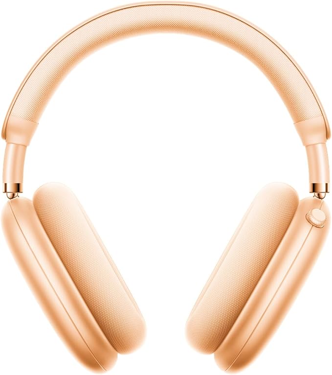 Wireless Headphones Bluetooth Headphones Active Noise Cancelling Over-Ear Head-Phones with Microphones, 24 Hours Playtime, HiFi Audio Adjustable Headset for iPhone/Android/Samsung - Orange.