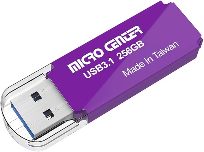 Micro Center Pro 256GB USB 3.1 Gen1 Flash Drive Faster USB Stick External Data Storage Thumb Drive (256GB, Purple)