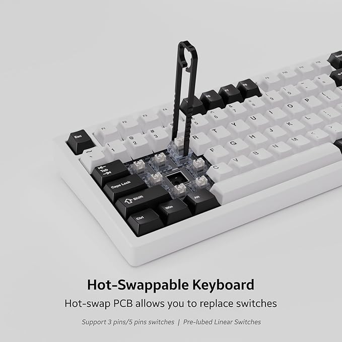 OOCTPK Chilkey ND75 Aluminum Keyboard 75% Percent Wireless Gaming Mechanical Keyboard with LCD Screen, Quick Assembly, BT/2.4G/USB-C, Hot Swappable Per-Key RGB Custom Key Board for Laptop Office PC