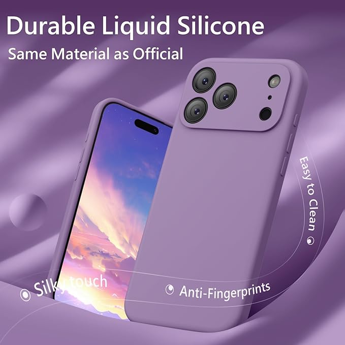 FireNova Magnetic for iPhone 17 Pro Max Case, Compatible with MagSafe, [Integrated Silicone Camera Control Button] [Camera Protection] Anti-Scratch Microfiber Lining Phone Case, 6.9", Light Purple