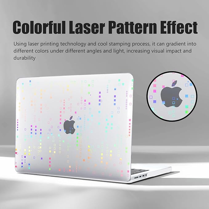 DTangLsm for MacBook Pro 14 inch Case 2026 M5, 2025-2021 M4 M3 M2 M1 A3426 A3427 A3434 A3112 A3185 A3401 A2918 A2992 A2779 A2442, Plastic Hard Cover for MacBook Pro 14 Case&Keyboard Skin, Squares