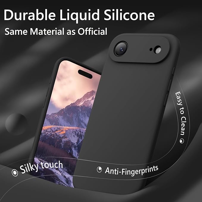FireNova Magnetic for iPhone Air Case, Compatible with MagSafe, [Integrated Silicone Camera Control Button] [Camera Protection] Microfiber Lining Phone Case for iPhone 17 Air, 6.5", Black