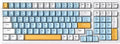 Qisan Wireless/Wired Mechanical Gaming Keyboard,Triple Mode 2.4G/USB-C/BT (98%) Wireless Mechanical Keyboard with US Layout | Red Switch Rechargeable RGB Backlit Keyboards for Gaming, White & Blue
