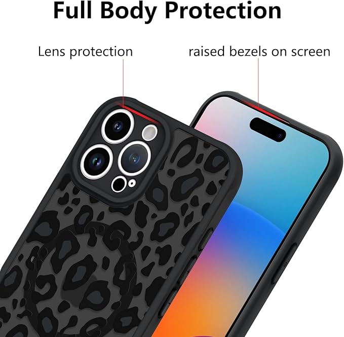 KANGHAR Case for iPhone 16 Pro Max Phone Case [Compatible with Magsafe] Leopard Printed Pattern Cute Cheetah Protective Magnetic Case for Girls Women Men 6.9"