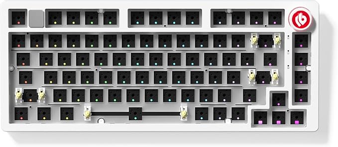 CORBOBO LEOBOG Hi75C Upgraded Wired Mechanical Keyboard Kit – Aluminum Alloy Gasket Mount 75% Barebones DIY Base with Hot Swap, RGB Backlighting & Volume Knob – Enhanced Custom Gaming Keyboard Build