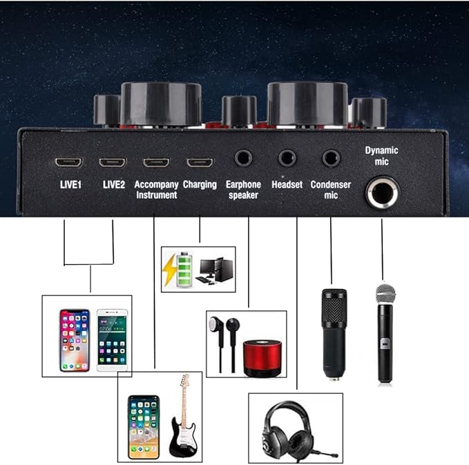 Podcast Equipment Bundle, BM-800 Condenser with Voice Changer, Recording Studio Package - Podcast Microphone Bundle for Laptop, Streaming/Live Broadcast/YouTube Recording (AM200-V8)
