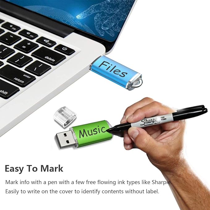 8GB USB Flash Drive 10 Pack K&ZZ USB 2.0 Thumb Drive 8 GB Memory Stick Gig Sticks Data Drive Flash Stick U Disk with LED Indicator (5 Mixed Colors: Blue Green Pink Orange Purple)