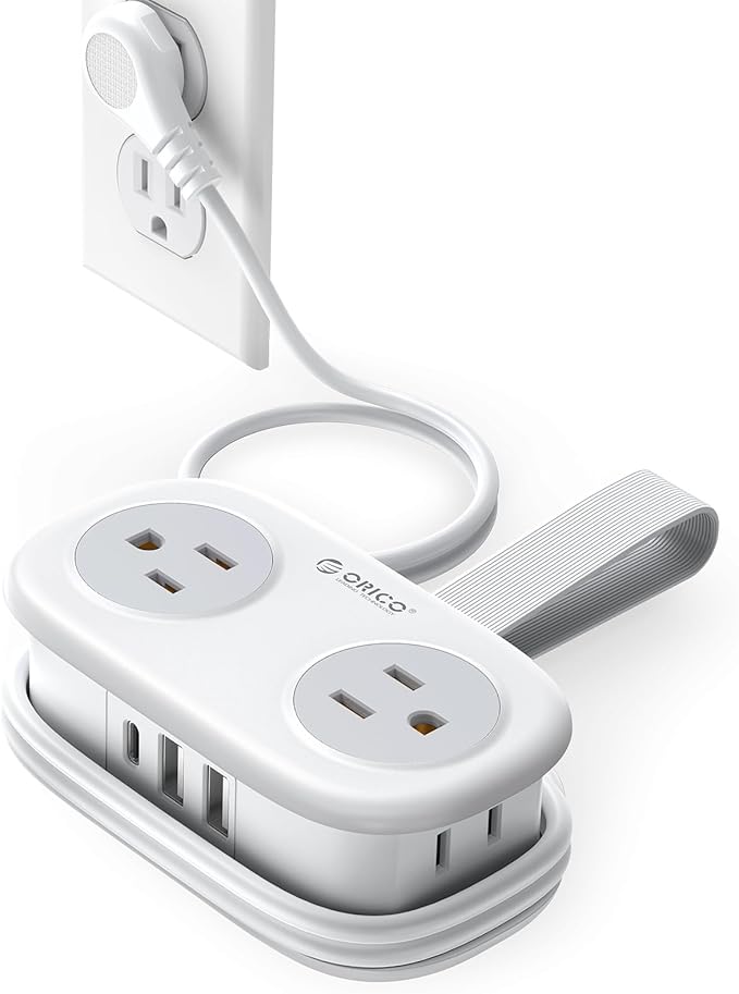 Cruise Approved Travel Power Strip, ORICO 4 Outlets 3 USB Ports (1 USB C) with 4FT Wrapped Short Extension Cord, Compact Power Strip for Hotel Travel Essentials-AP3