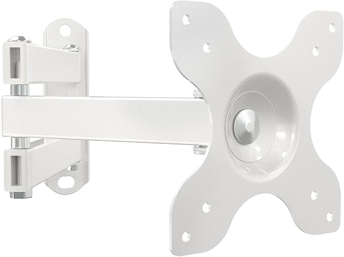 WALI TV Wall Mount Articulating LCD Monitor Full Motion Extension Arm Tilt Swivel for Most 13 to 32 inch LED TV Flat Panel Screen with Mounting Holes up to 100x100mm, 2 Packs (1330LM-2W), White