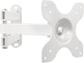 WALI TV Wall Mount Articulating LCD Monitor Full Motion Extension Arm Tilt Swivel for Most 13 to 32 inch LED TV Flat Panel Screen with Mounting Holes up to 100x100mm, 2 Packs (1330LM-2W), White
