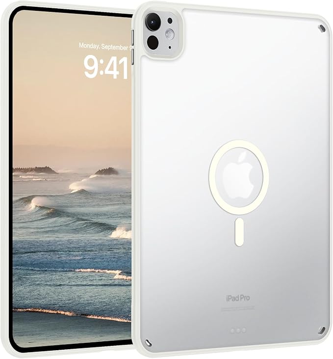 BENTOBEN Magnetic for iPad Pro 11 Inch Case (M5/M4) 2025/2024, Translucent Matte Back Slim Soft TPU Bumper Lightweight Shockproof Protective Women Girls Boys Tablet Case Cover, Stone