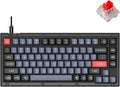 Keychron V1 Wired Custom Mechanical Keyboard, 75% Layout QMK/VIA Programmable Macro with Hot-swappable Keychron K Pro Red Switch Compatible with Mac Windows Linux (Frosted Black - Translucent)