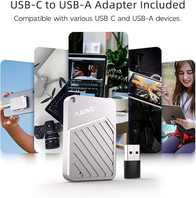 MAIWO 2TB Magnetic Portable SSD 2050MB/s USB C 3.2 GEN2x2, External Solid State Drive for iPhone15/16/17/Mac/iPad/Android/Windows, Aluminum, Support 4K ProRes Video Record