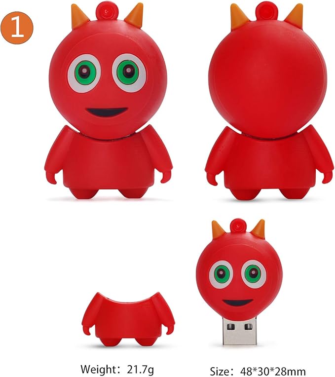 Halloween USB Flash Drive 16GB x 4 Pieces Creative Pumpkin USB Gift Cartoon Memory Stick Data Storage Pendrive with Keychain U Disk for Computer Notebook Laptop