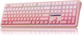 MechLands Aula F108 100% Wireless Gaming Keyboard, Full Size Custom Gasket Mechanical Keyboard, 4000mAh Battery, Programmable 108 Keys, Hot-Swappable, for Win/Mac (Pink Gradient)
