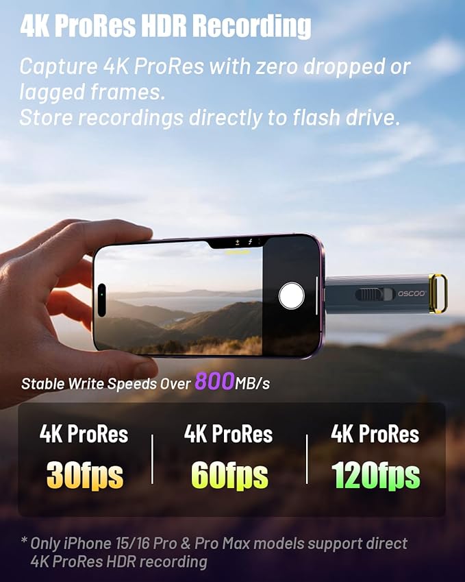 1TB Portable SSD, Up to 2100MB/s, Supports Apple 4K 60fps ProRes, External Hard Drive USB 3.2 with USB-C & A for iPhone 15/16/17, Android, Mac & PC, Ideal for Photographers & Content Creators
