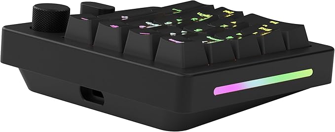 GLORIOUS GMMK Macro Pad - Black Mechanical Numpad - 10 Key USB Keypad - Hotswap, Programmable Volume Knob, RGB Backlit, Wired & Wireless Bluetooth- Gaming Keyboard Number Pad