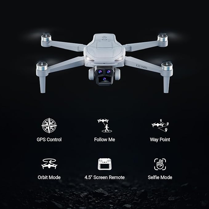 Contixo F23 GPS Drone With Camera, 46 Min Flight Time, 4.5" Screen Remote, Follow Me, Waypoints, 5GHz FPV Transmission, Return to Home, Hand Gestures, Orbit Mode Foldable Drones For Teens & Adults