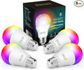 OHLUX Smart WiFi LED Light Bulbs Compatible with Alexa Google Home 900Lumen 100W Equivalent, RGBCW Multi-Color, 2700-6500k Dimmable,Voice Control 9W E26 A19 Color Changing Bulb-4PACK