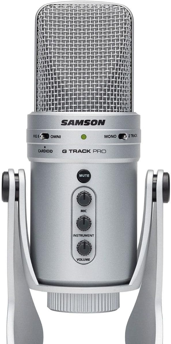 SAMSON G Track Pro USB Microphone with Built in Audio Interface Silver