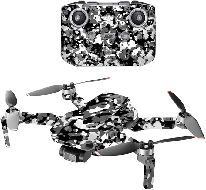 MightySkins Compatible with DJI Mini 2 Portable Drone - Black Modern Camo | Protective, Durable, and Unique Vinyl Decal wrap Cover | Easy to Apply and Change Styles | Made in The USA