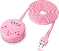 Pink 2 Prong Power Strip with USB C, NTONPOWER Pink Extension Cord 10 FT, 2 Prong to 3 Prong Outlet Adapter, 180° Rotatable Plug, 3 Outlets 4 USB Ports, Non-Grounded Outlets for Vanity Desk, Travel