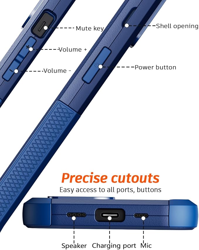 Diverbox for iPhone 15 Case [Compatible with MagSafe] [Shockproof] [Dropproof] [with Screen Protector ] Heavy Duty Protection Phone Case Cover for Apple iPhone 15 2023 6.1 inch (Blue)