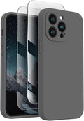 FireNova Designed for iPhone 14 Pro Case, Silicone Upgraded [Camera Protection] Phone Case, Soft Anti-Scratch Microfiber Lining Inside, 6.1 inch, Space Gray