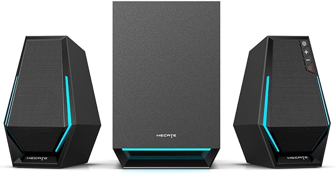 Edifier G1500 MAX 2.1 Gaming Speakers - 60W Peak Power with 4" Subwoofer & 2.5" Satellite Speakers, Bluetooth 5.3 & Multi-Wired Connections, 10 RGB Light Effects, 3 Sound Modes for PC/PS5/Xbox/Phone