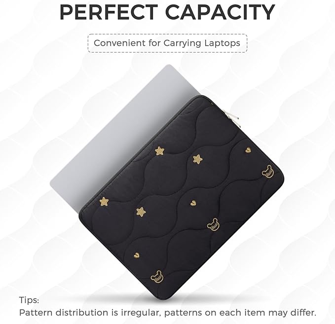 Laptop Sleeve Case 15 16 Inch Laptop Cover Protective Case Compatible with MacBook Air MacBook Pro 15 16 Inch Shockproof Padded Laptop Case, Black