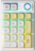 Gasket Creamy Mechanical Numpad Programmable Macro Keypad Wireless 2.4G/Bluetooth 5.0/Wired USB-C RGB Backlit Hot Swappable Number Pad Rechargeable Numeric Keyboard Metal Knob, Donut