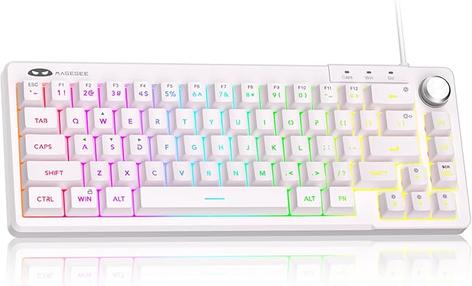 MageGee Mini 60% Gaming Keyboard, RGB Backlit Ultra-Compact Keyboard, TS68 Ergonomic Waterproof Mechanical Feeling Office Computer Keyboards for PC, MAC, PS4, Xbox ONE Gamer