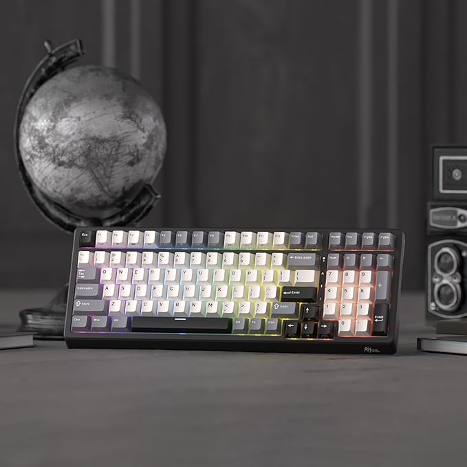 RK ROYAL KLUDGE F99 Wireless Mechanical Keyboard with Numper Pad, Tri-Mode Hot Swappable 95%100 Keys Gaming Keyboard BT/2.4G/USB-C, Pro Software, 5000mAh Battery, Customed Silent Switches