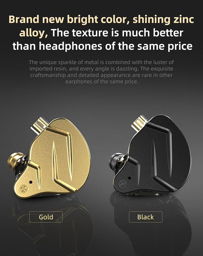 KZ ZSN PRO X Gaming Earbuds in Ear Monitor Headphones, High Fidelity IEMS Earphones, Hybrid Dual Driver Wired Earbuds with 1BA 1DD Detachable Tangle-Free Cable for Computer Tablet (Black, with Mic)