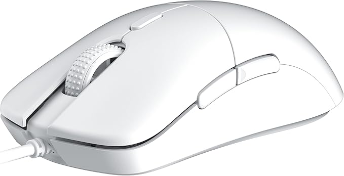 HK GAMING Mira XM1 Ultra Lightweight Gaming Mouse | 58 Grams | max 16000 cpi | 1kHz USB Wired | 6 Buttons | Anti Slip Grips (White)