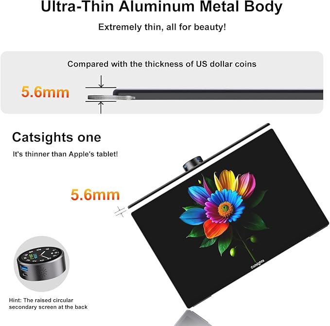 Portable Monitor Touchscreen for Mac 13.3" 2.5K Touch Screen Monitor with Protective Sleeve, USB-C Plug & Play 1500:1 0.22" Laptop Screen Extender for Mac Laptop PC with Stand and Stylus