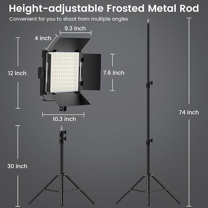 RGB Photography Lighting Kit, 50W Bi-Color Professional LED Studio Lights, 2300k~8500k Dimmable Photo Lights for Photography Filming Camera Video Recording Stage Shooting Streaming YouTube TikTok