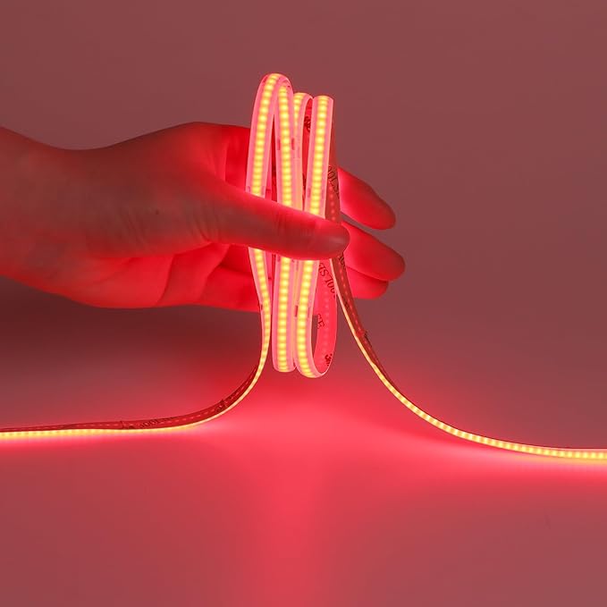 DC 5V USB COB Red LED Strip Light Dimmable IP65 Waterproof USB Powered 6.6ft/2M 640LEDs with Dimmer High Brightness Flexible LED Tape Lights