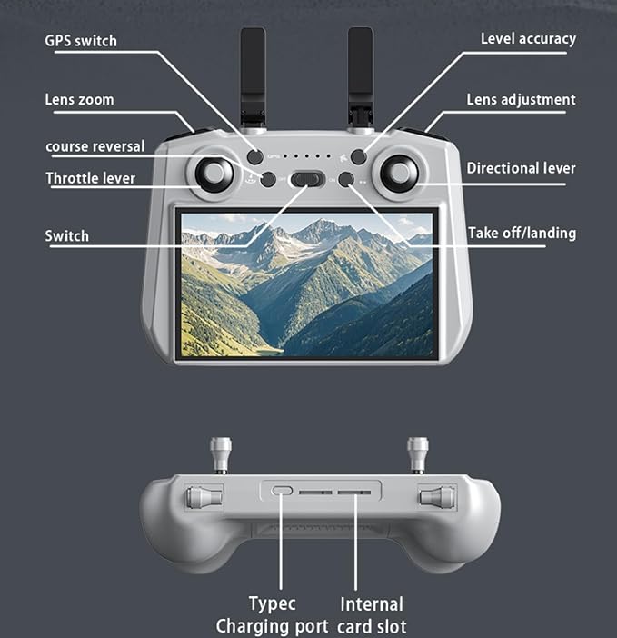 Drones with camera for Adults 4K,3-Axis Gimbal, Drone with 5.5-Inch Large Screen on Remote Controller 64GB memory card, Foldable GPS Drone with Brushless Motor,Auto Return ,Radar Automatic Obstacle Avoidance，90 Min Flight Time, Carrying Backpack for Tr...